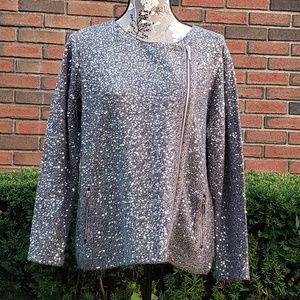 CHICO'S SEQUIN SAGE CARDIGAN SIZE 2